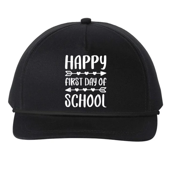 Happy First Day Of School Back To School Snapback Five-Panel Rope Hat