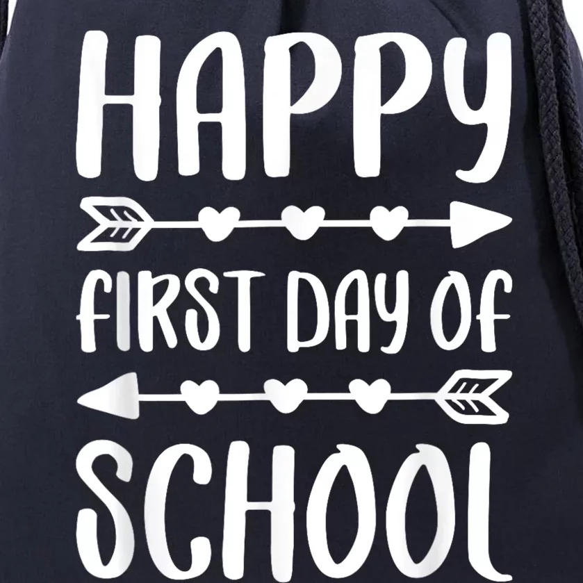 Happy First Day Of School Back To School Drawstring Bag