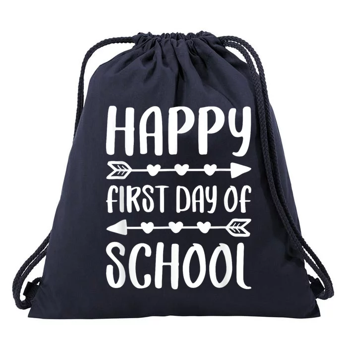 Happy First Day Of School Back To School Drawstring Bag