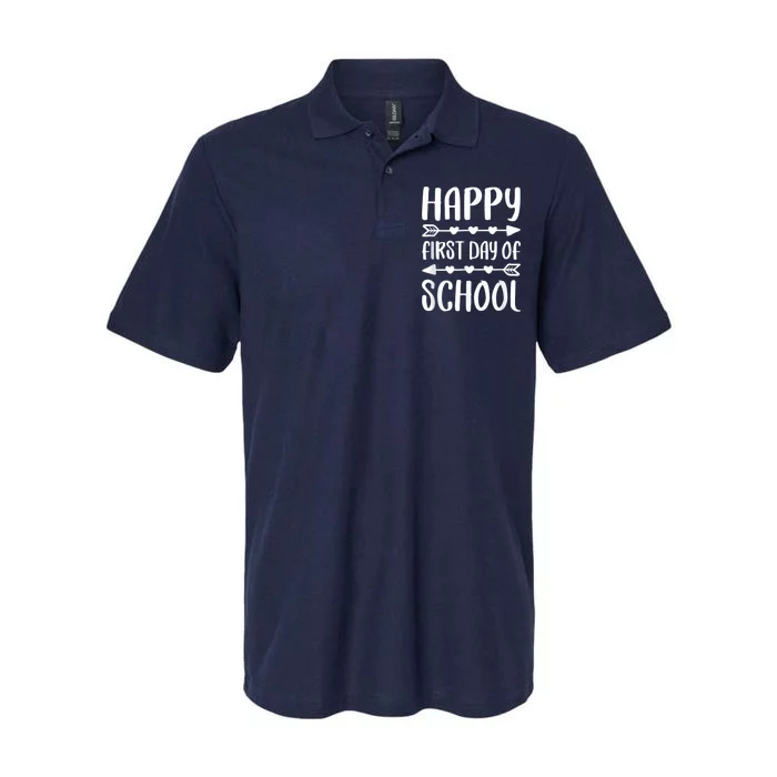 Happy First Day Of School Back To School Softstyle Adult Sport Polo