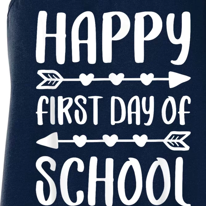 Happy First Day Of School Back To School Women's Racerback Tank