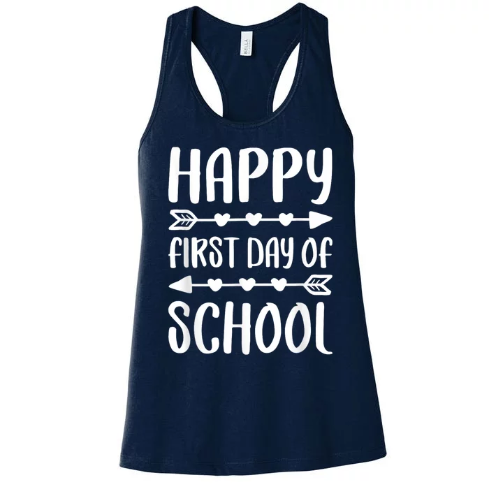 Happy First Day Of School Back To School Women's Racerback Tank