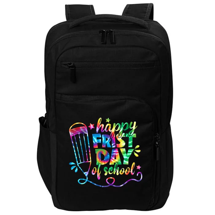 Happy First Day Of School Tie Dye Back To School Teacher Kids Impact Tech Backpack