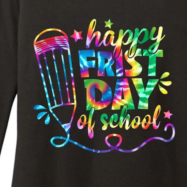 Happy First Day Of School Tie Dye Back To School Teacher Kids Womens CVC Long Sleeve Shirt