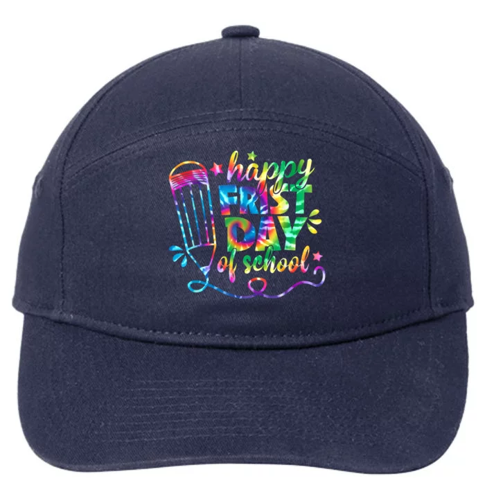 Happy First Day Of School Tie Dye Back To School Teacher Kids 7-Panel Snapback Hat