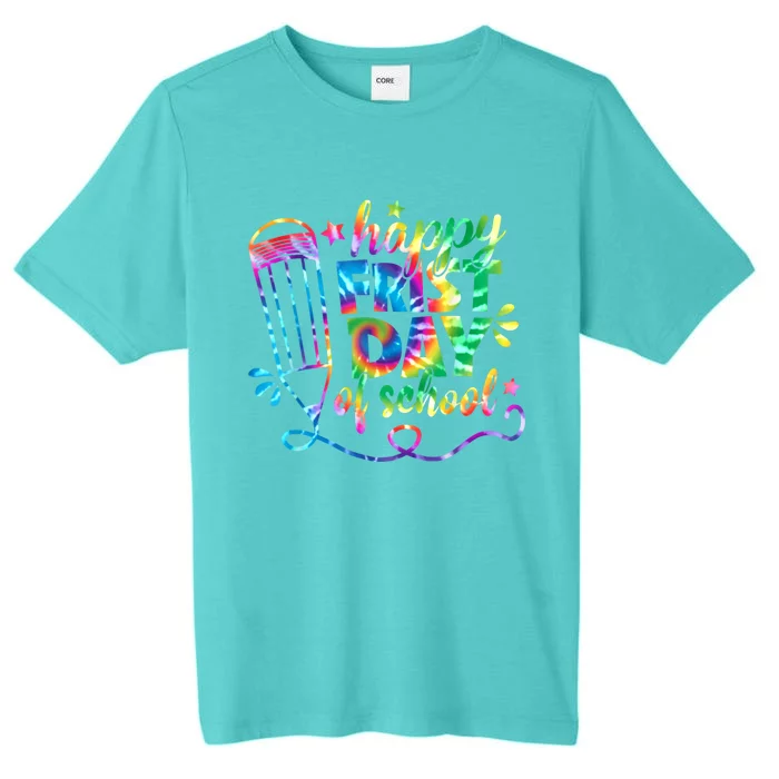 Happy First Day Of School Tie Dye Back To School Teacher Kids ChromaSoft Performance T-Shirt