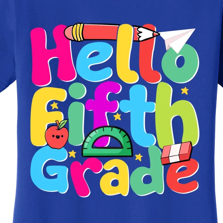 Hello First Day Of 5Th Grade Team Hello Fifth Grade Squad Gift Women's T-Shirt