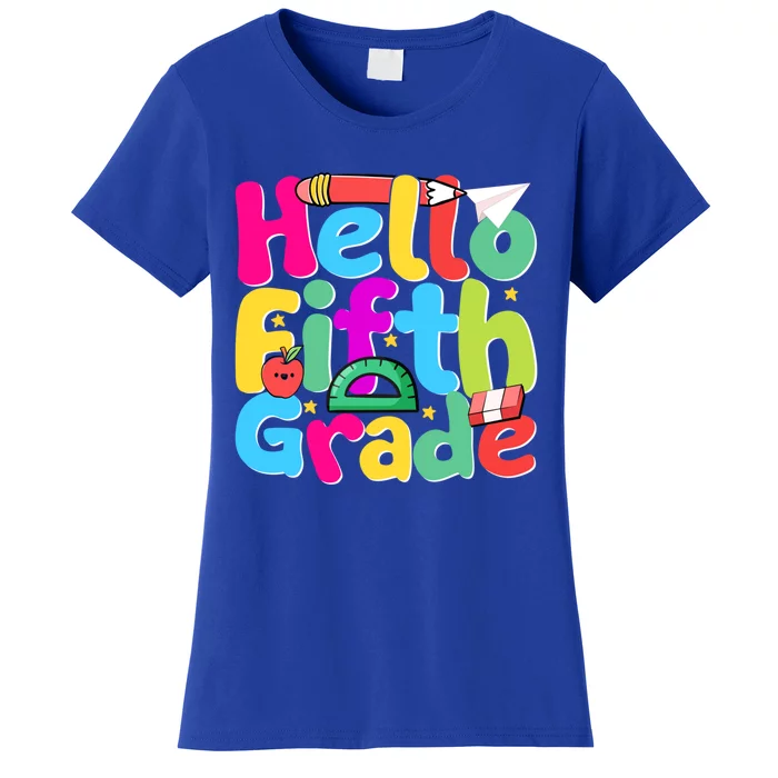 Hello First Day Of 5Th Grade Team Hello Fifth Grade Squad Gift Women's T-Shirt