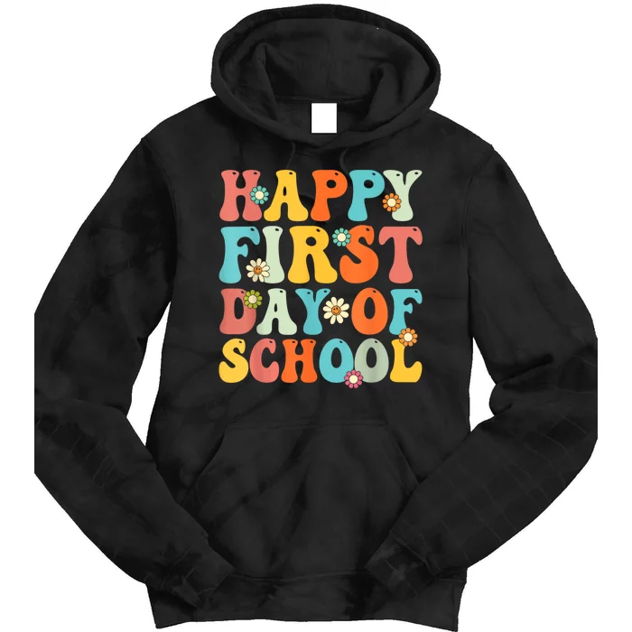 Happy First Day Of School Teacher Kids Back To School Tie Dye Hoodie