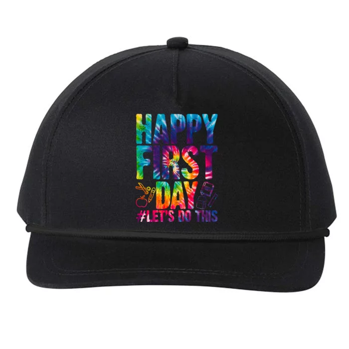 Happy First Day Let's Do This Back To School Rainbow Snapback Five-Panel Rope Hat