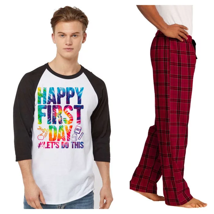 Happy First Day Let's Do This Back To School Rainbow Raglan Sleeve Pajama Set