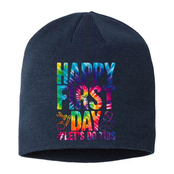 Happy First Day Let's Do This Back To School Rainbow 8 1/2in Sustainable Knit Beanie