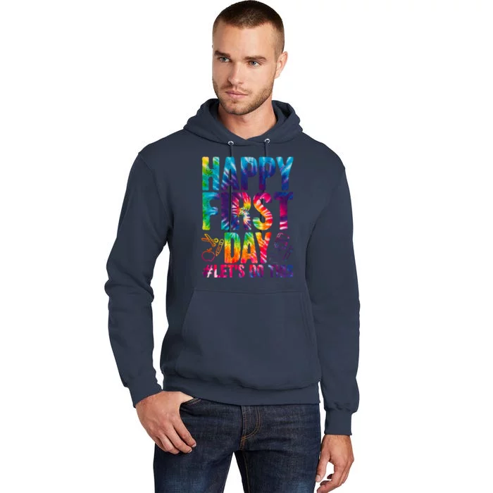 Happy First Day Let's Do This Back To School Rainbow Tall Hoodie