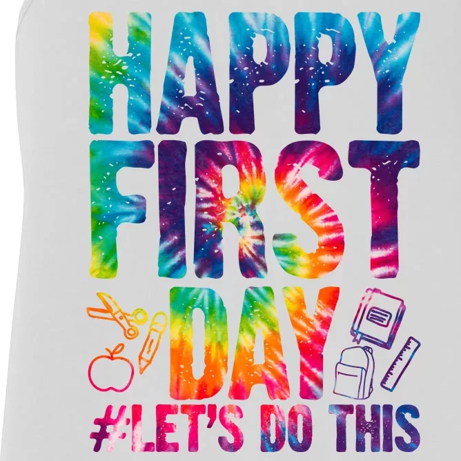 Happy First Day Let's Do This Back To School Rainbow Women's Racerback Tank