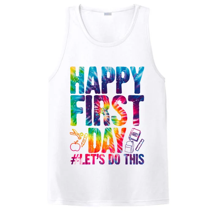 Happy First Day Let's Do This Back To School Rainbow Performance Tank