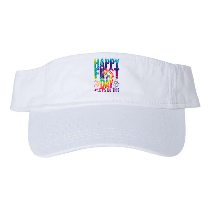 Happy First Day Let's Do This Back To School Rainbow Valucap Bio-Washed Visor