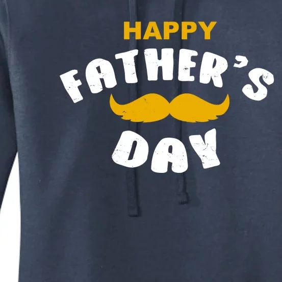 Happy Fathers Day Mustache Vintage Women's Pullover Hoodie