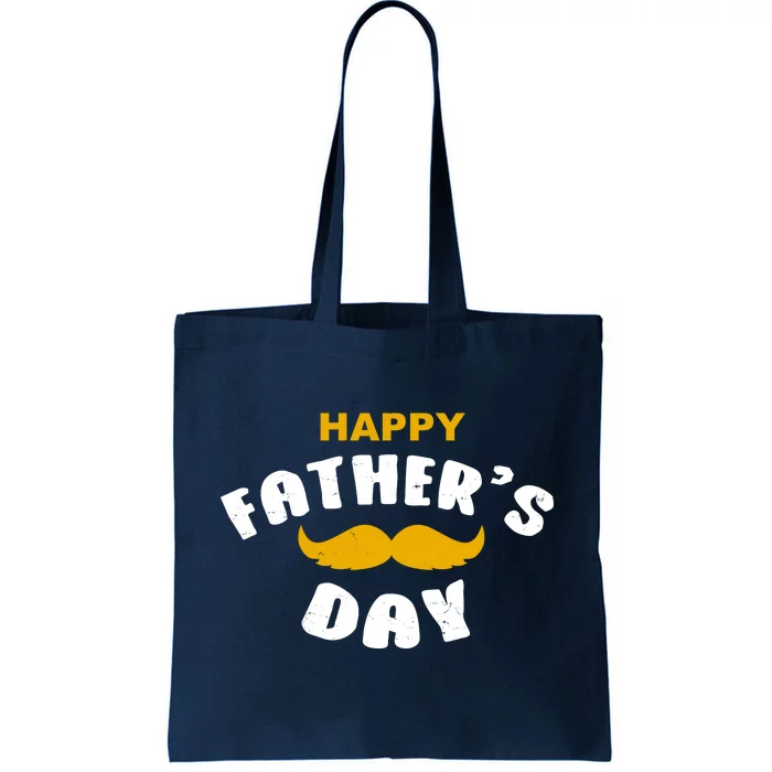 Happy Fathers Day Mustache Vintage Tote Bag