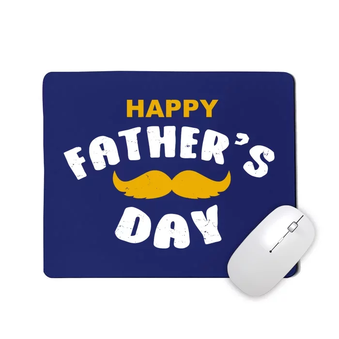 Happy Fathers Day Mustache Vintage Mousepad