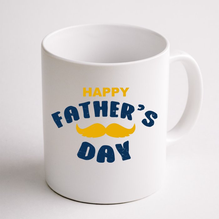 Happy Fathers Day Mustache Vintage Front & Back Coffee Mug