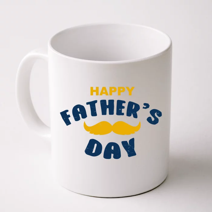 Happy Fathers Day Mustache Vintage Front & Back Coffee Mug