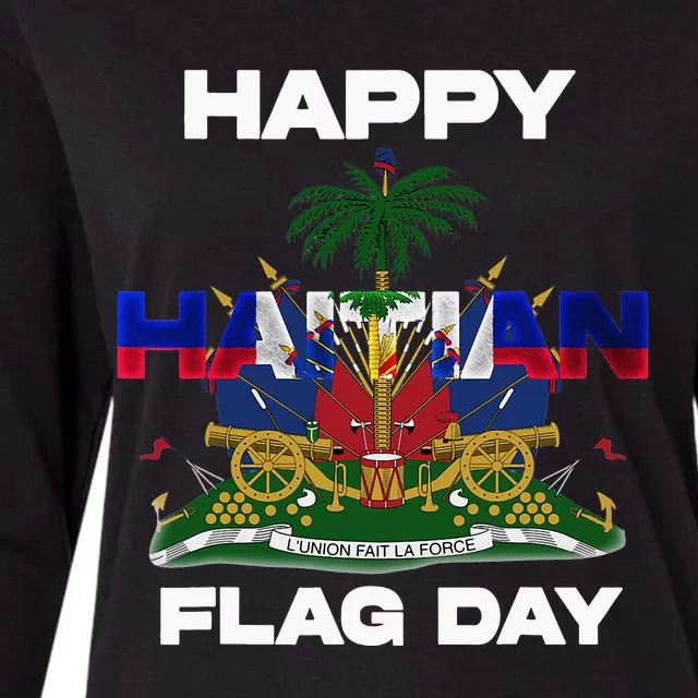 Haitian Flag Day Womens Cotton Relaxed Long Sleeve T-Shirt