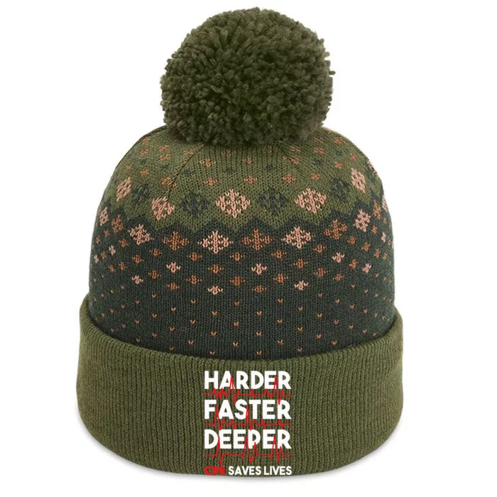 Harder Faster Deeper Cpr Funny Emt Ems Paramedic The Baniff Cuffed Pom Beanie