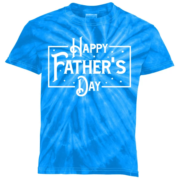 Happy Father's Day Star Gift For Dad Kids Tie-Dye T-Shirt