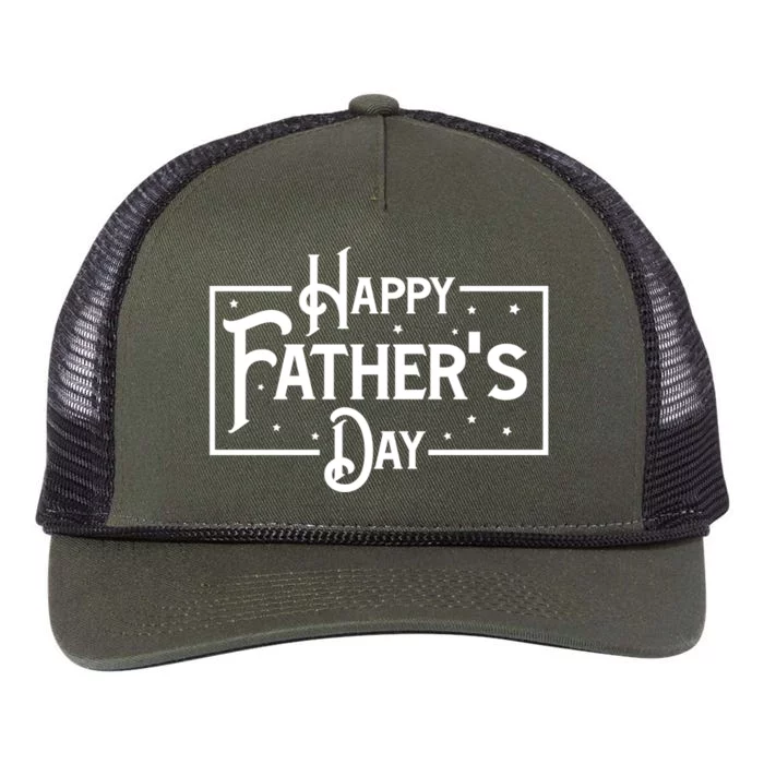 Happy Father's Day Star Gift For Dad Retro Rope Trucker Hat Cap