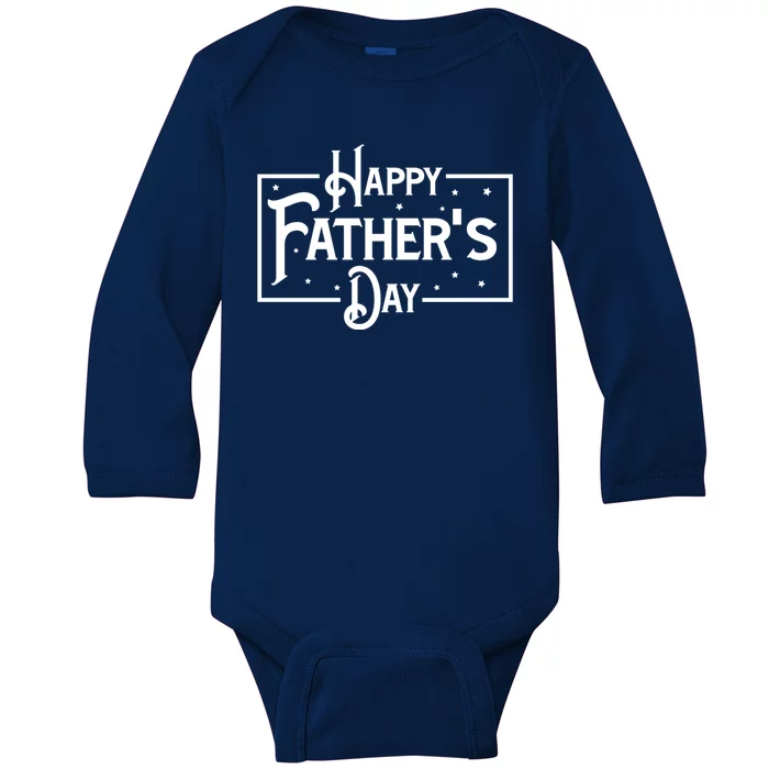 Happy Father's Day Star Gift For Dad Baby Long Sleeve Bodysuit