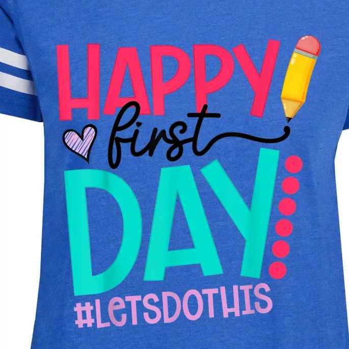 Happy First Day Lets Do This Welcome Back To School Enza Ladies Jersey Football T-Shirt