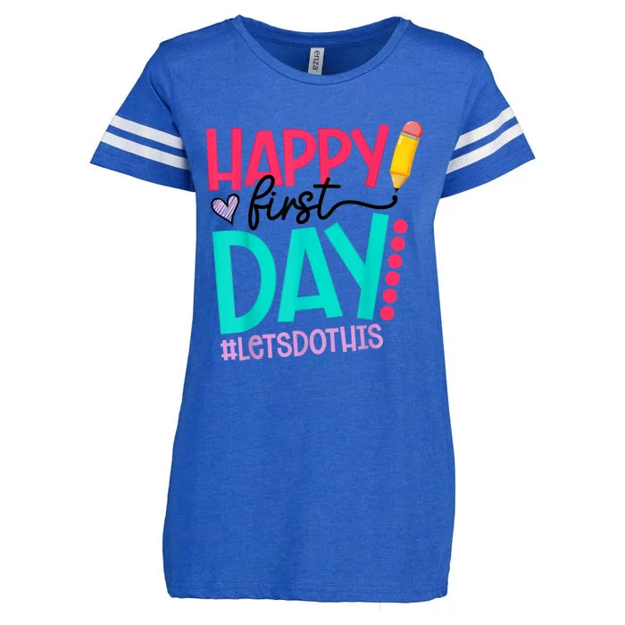 Happy First Day Lets Do This Welcome Back To School Enza Ladies Jersey Football T-Shirt