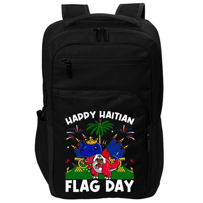 Haitian Flag Day Dinosaur Impact Tech Backpack