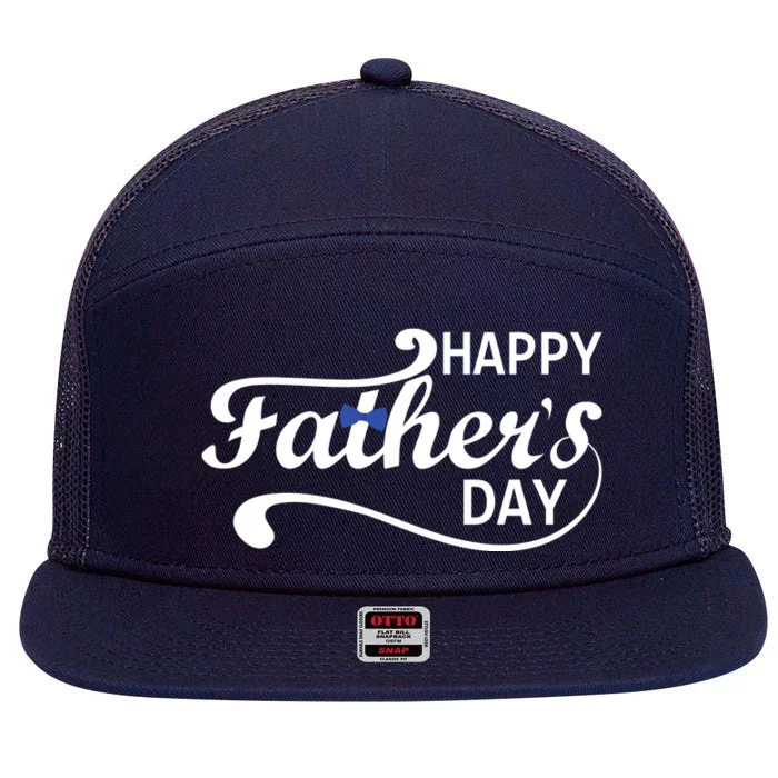 Happy Fathers Day Cute Dad Gift 7 Panel Mesh Trucker Snapback Hat