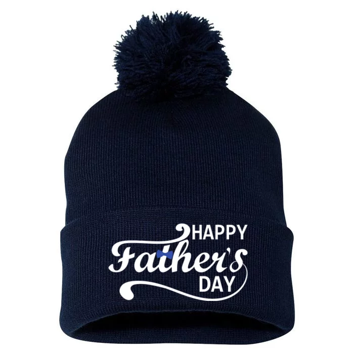 Happy Fathers Day Cute Dad Gift Pom Pom 12in Knit Beanie