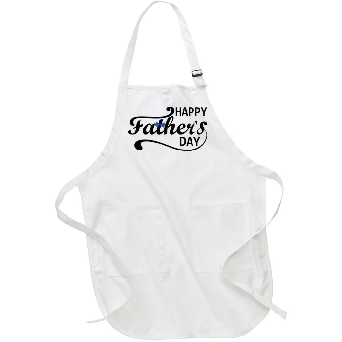 Happy Fathers Day Cute Dad Gift Full-Length Apron With Pocket