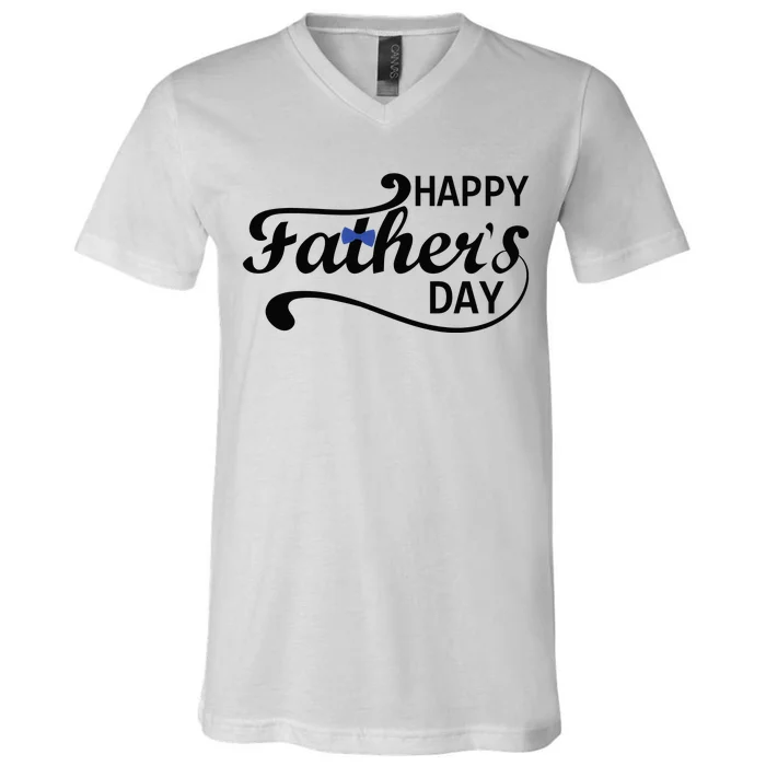 Happy Fathers Day Cute Dad Gift V-Neck T-Shirt