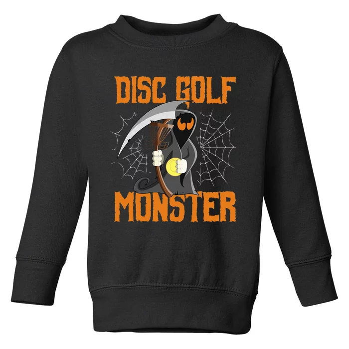 Halloween Funny Disc Golf Frolf Grim Reaper Costume Toddler Sweatshirt