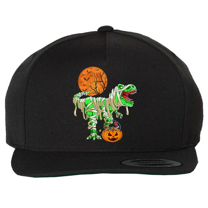 Halloween For Dinosaur T Rex Mummy Pumpkin Wool Snapback Cap