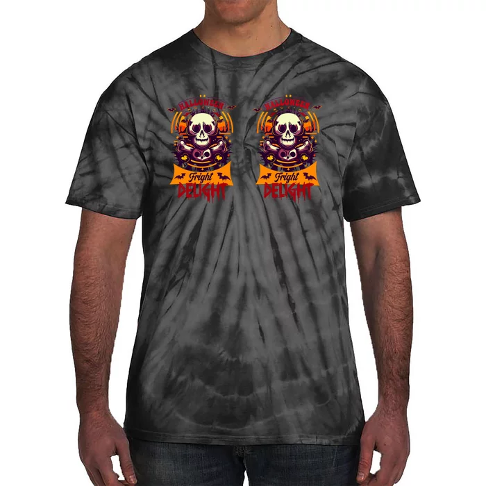 Halloween Fright Delight Graphic Tie-Dye T-Shirt