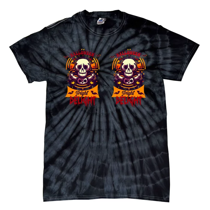 Halloween Fright Delight Graphic Tie-Dye T-Shirt