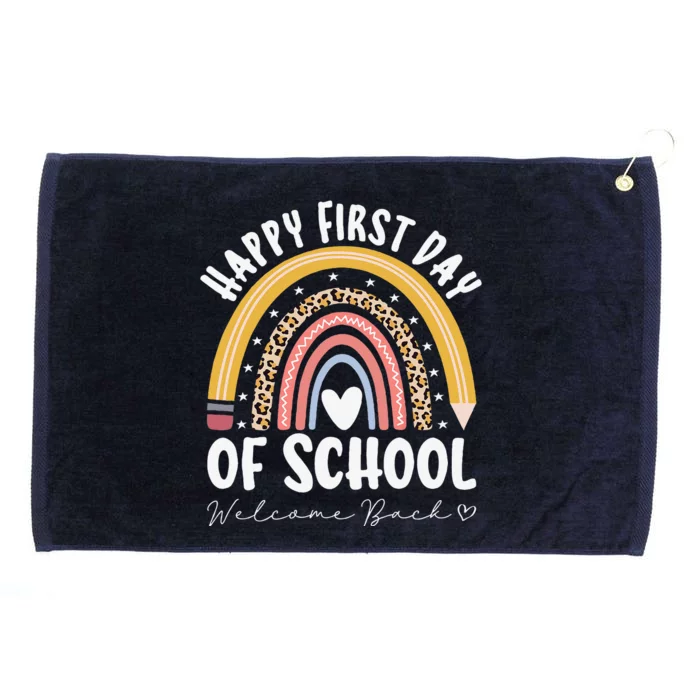 Happy First Day Of School Teacher Student Back To School Grommeted Golf Towel