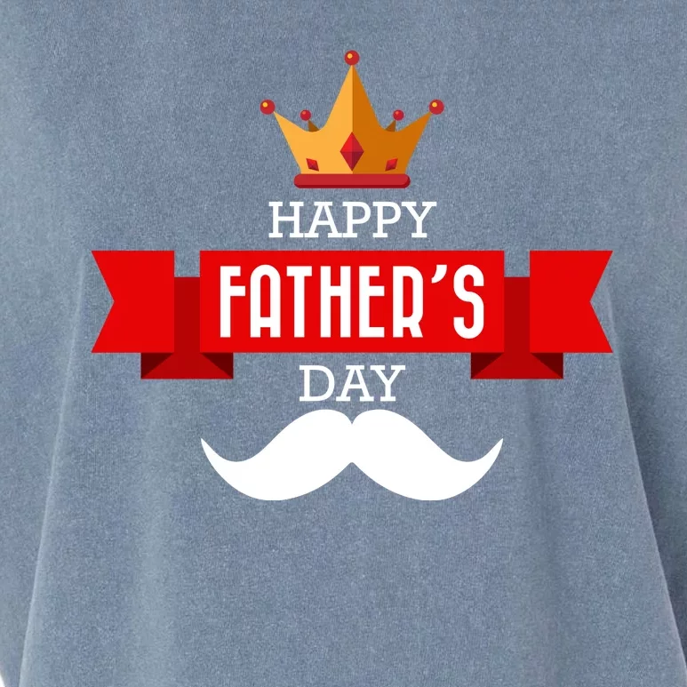 Happy Father's Day Crown Mustache Garment-Dyed Women's Muscle Tee