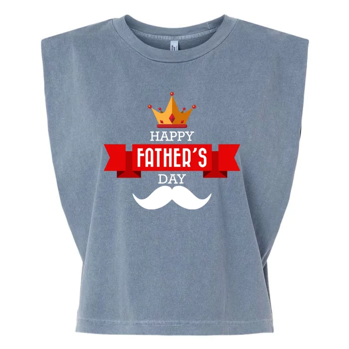 Happy Father's Day Crown Mustache Garment-Dyed Women's Muscle Tee