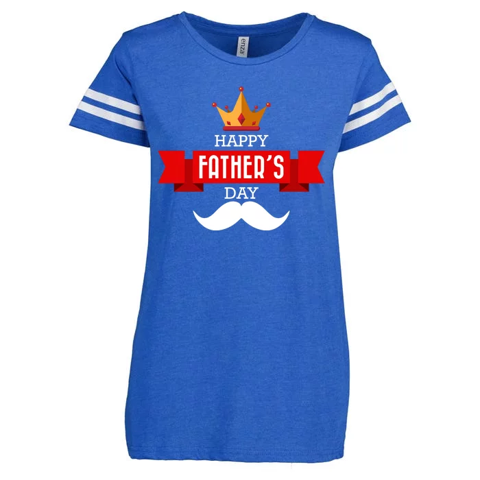 Happy Father's Day Crown Mustache Enza Ladies Jersey Football T-Shirt