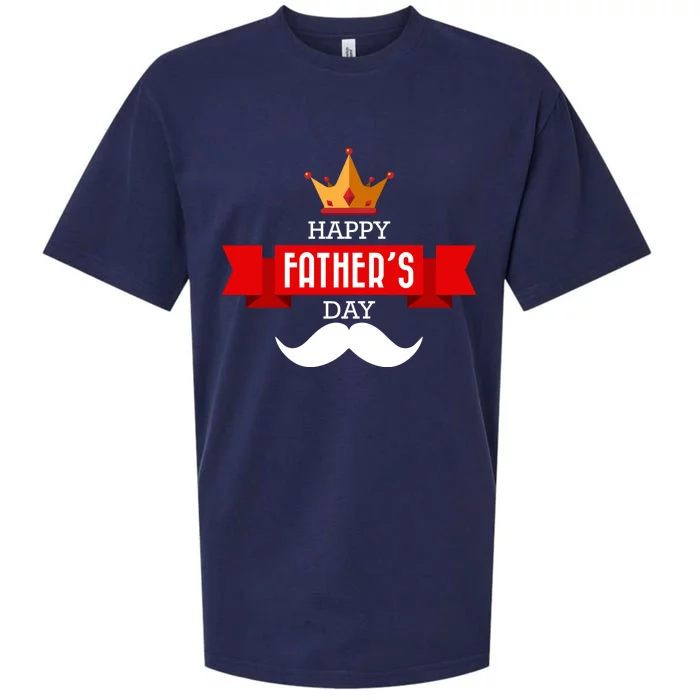 Happy Father's Day Crown Mustache Sueded Cloud Jersey T-Shirt