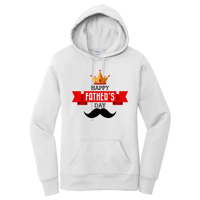 Happy Father's Day Crown Mustache Women's Pullover Hoodie