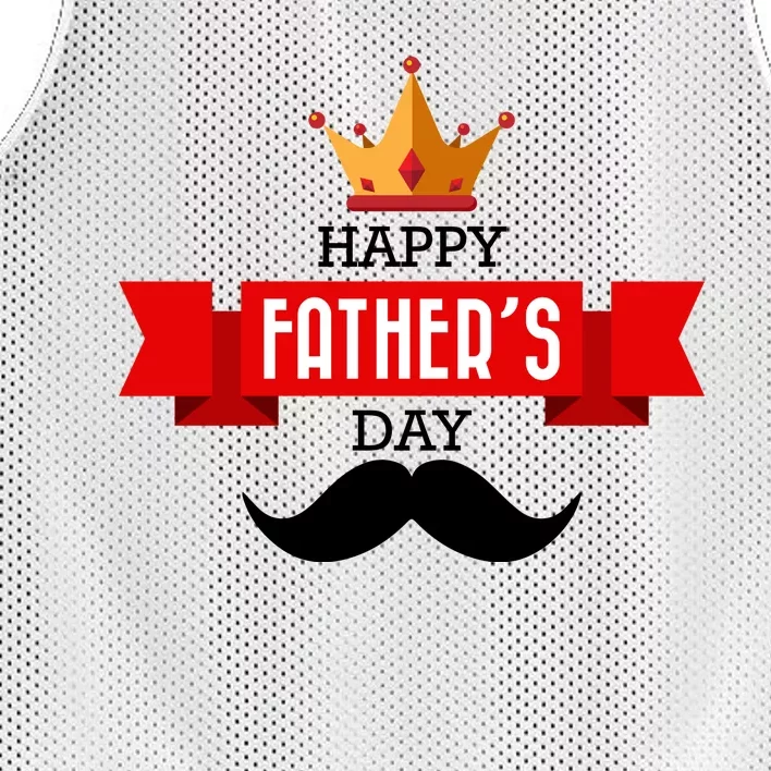 Happy Father's Day Crown Mustache Mesh Reversible Basketball Jersey Tank