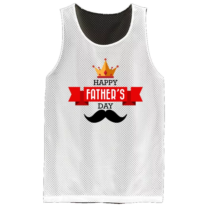 Happy Father's Day Crown Mustache Mesh Reversible Basketball Jersey Tank