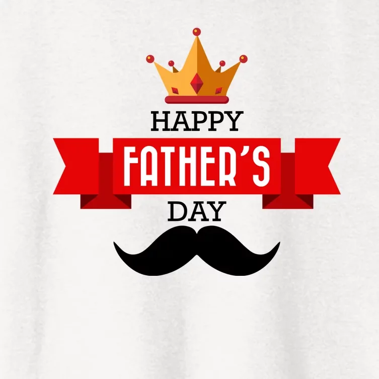 Happy Father's Day Crown Mustache Women's Crop Top Tee